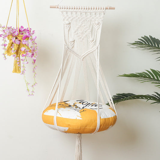 Bohemian Hand-woven Cotton Rope Pet Hanging Basket