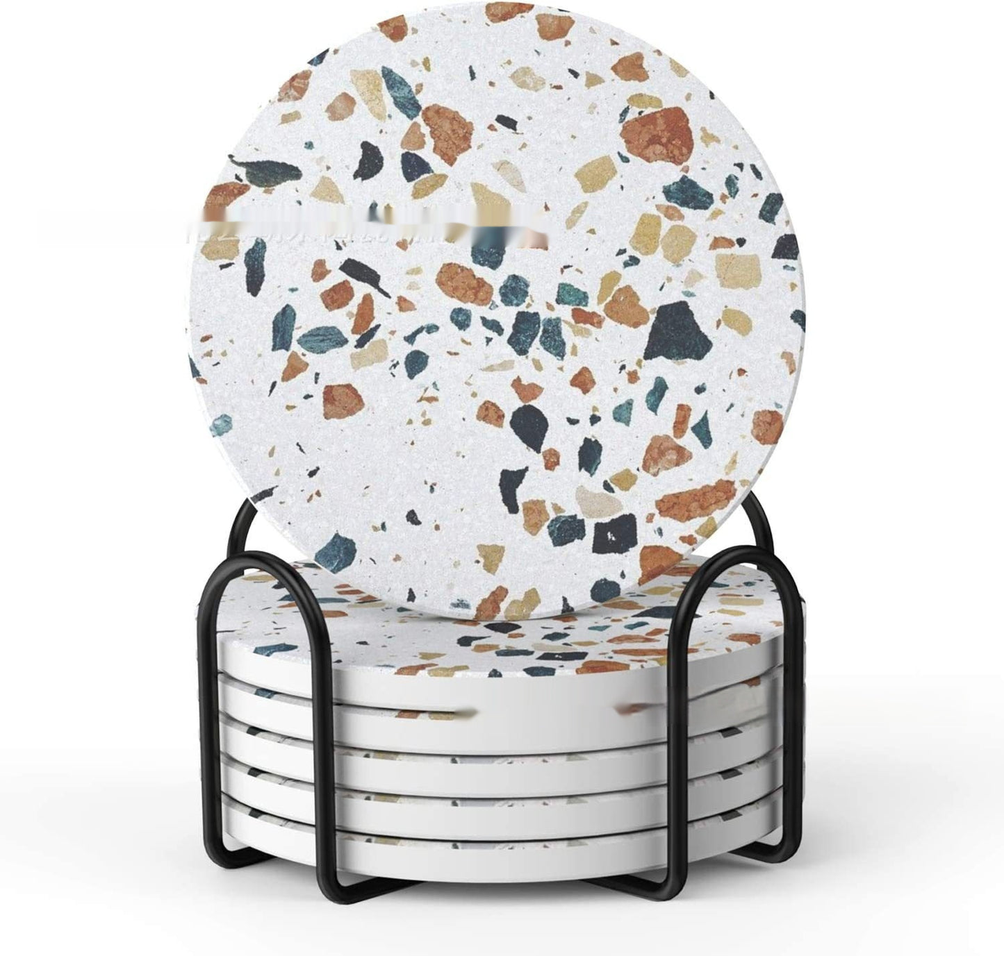 Marble Ceramic Coaster Set. Keep Tables Dry and Protected