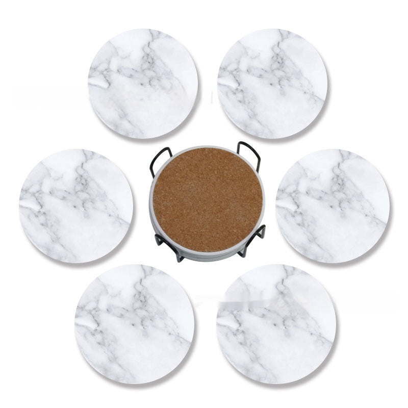 Marble Ceramic Coaster Set. Keep Tables Dry and Protected